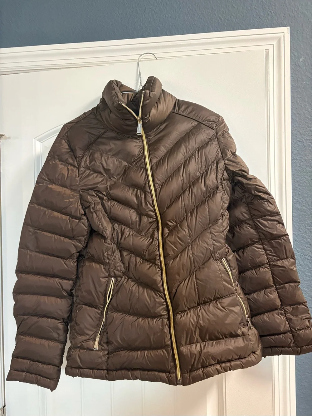 Michael Kors Lightweight Down Brown Quilted Packable Puffer Jacket - Women's M